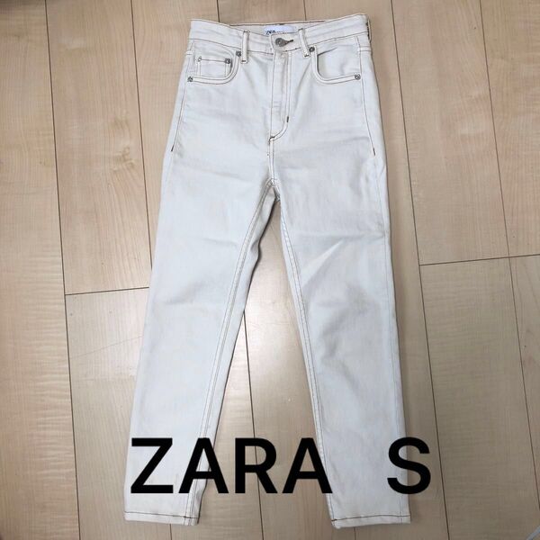ZARA ザラ オフホワイト スキニー デニム レディース S ボトムス デニムパンツ ジーンズ