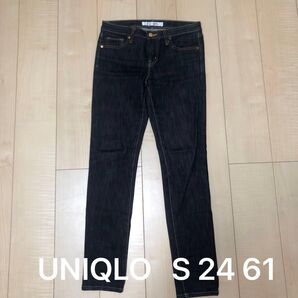 UNIQLO ユニクロ スキニー デニム ジーンズ ジーパン パンツ S 24 ウエスト61 ストレッチ