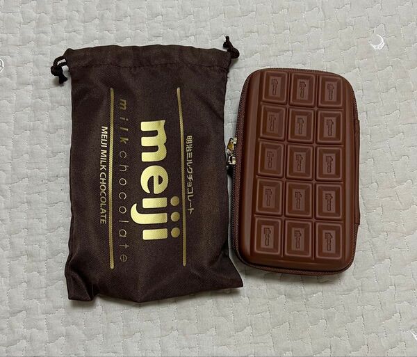 新品 meiji 明治 ミルクチョコレート ハードケース ポーチ 小物入れ モノマックス 付録