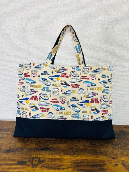 6. レッスンバッグ 絵本バッグ 手提げ 新幹線 男の子 ハンドメイド