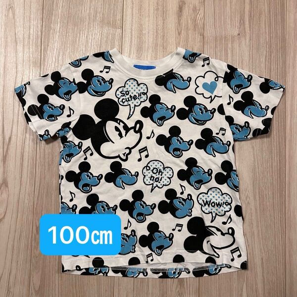 【東京ディズニーリゾート】 半袖 Tシャツ ミッキーマウス 総柄 100㎝