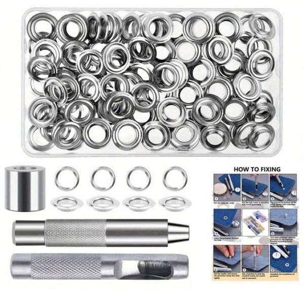 内径10mm ハトメパンチ 両面ハトメ 穴あけポンチセット アイレットリング 穴径10mm