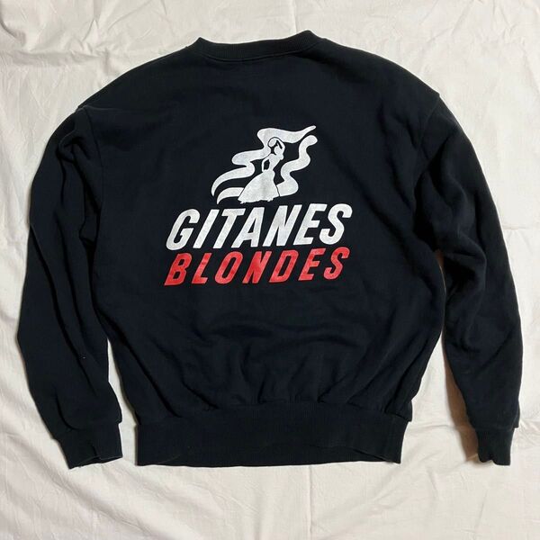 GITANES PARIS ジタン クルーネック スウェット トレーナー 黒 綿