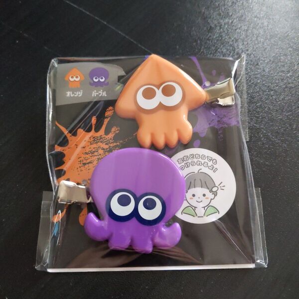 スプラトゥーン ヘアクリップ 前髪クリップ オレンジ イカ パープル タコ