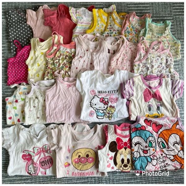 肌着ロンパース25枚セット まとめ売り 女の子 70cm