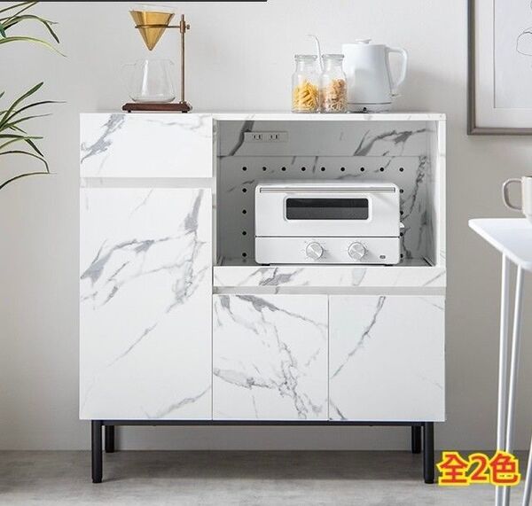 【新品 送料無料】 レンジ台 大理石柄 レンジボード キッチンボード キッチン収納 レンジラック キッチンラック 収納家具 整理棚