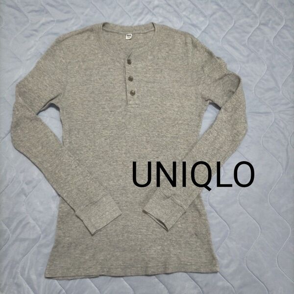 UNIQLO【ユニクロ】メンズヘンリーネック 長袖Tシャツ Sサイズ