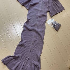 未使用タグ付き GRL 半袖 サマー ニット ロングワンピース Mサイズ