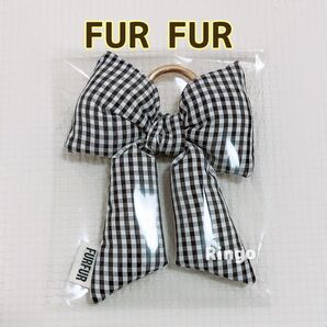 FURFUR ファーファー リボン チャーム ギンガムチェック 2024クリスマス ノベルティ