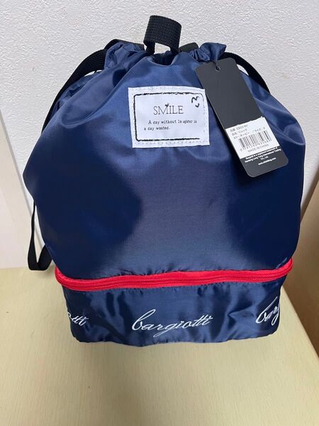 プールバッグ 2層式 ブラック リュック スイミング スポーツバッグ 乾湿分離