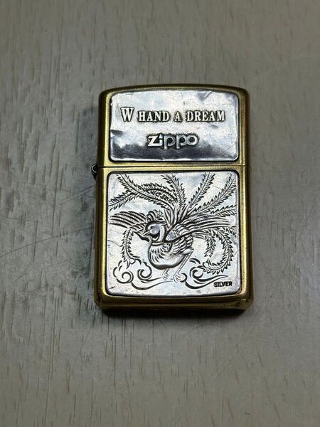 ZIPPO W HAND A DREAM シルバープレート 純銀 1994年 喫煙具