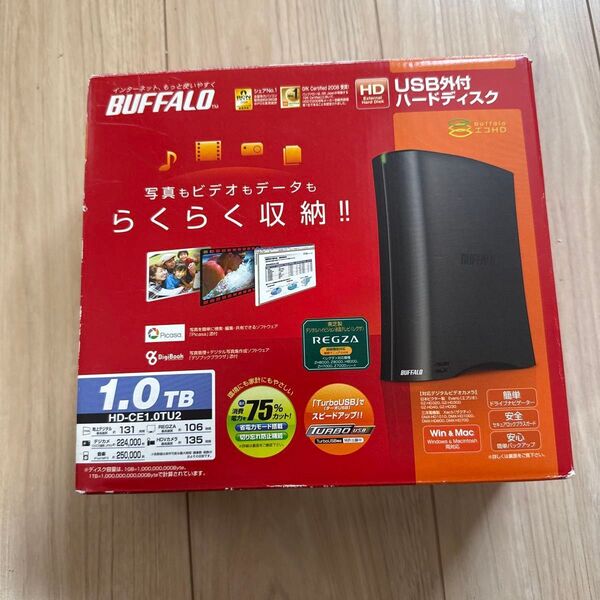 BUFFALO 外付けHDD 1.0TB HD-CE1.0TU2 未使用