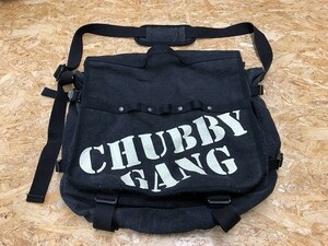CHUBBYGANG Chubbygang Kids shoulder bag Logo print bag bag black × eggshell white black × white series 