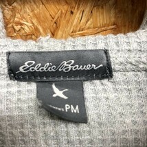 Eddie Bauer エディーバウアー PM レディース ワッフルパーカー モックネック ドラポケ 無地 カットソー 長袖 綿100% ヘザーグレー 杢灰色_画像2