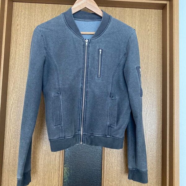 シングルライダース風 スウェットブルゾン ジップアップ JK グレー M