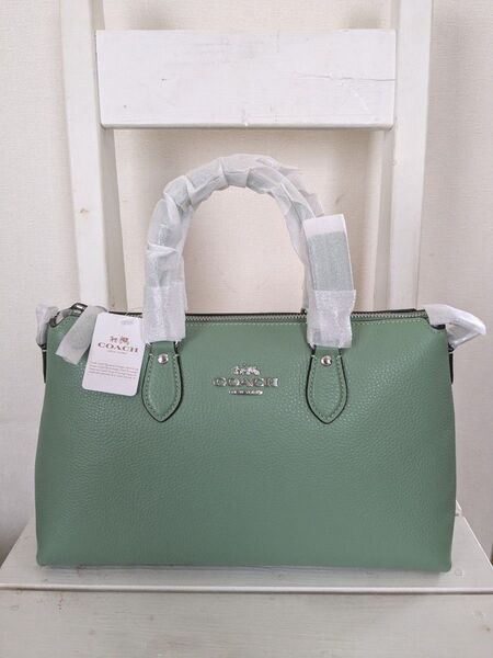 COACH ジョージァサッチェル/グリーン/ハンドバッグ 新品未使用タグ付き 週末限定お値下げ!!