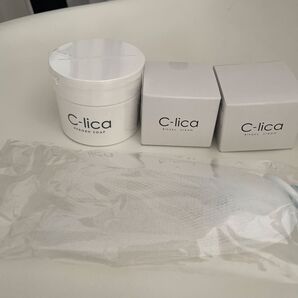 シリカリボーンソープと美白クリーム2個、ネット付属セット 長寿の里 C-lica