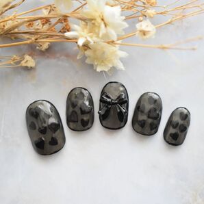 035シアーブラックホロネイルチップ現品