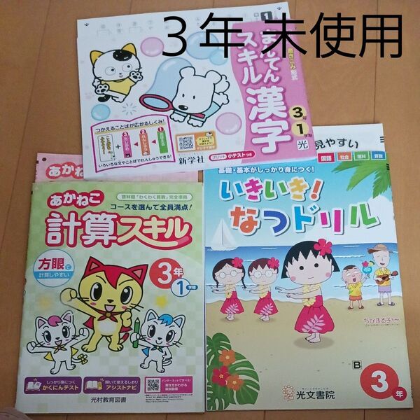 算数 国語 理科 社会 漢字 計算 小学校 小学生 3年 ドリル スキル 夏休み 1学期 復習 問題集 家庭学習