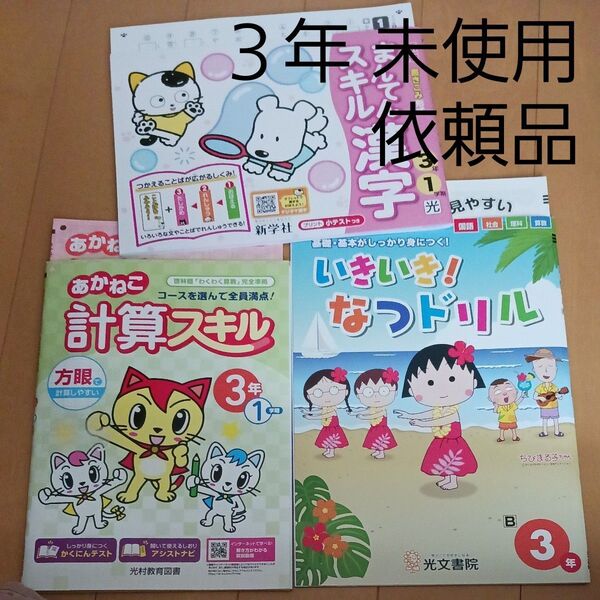 算数 国語 理科 社会 漢字 計算 自宅保管 小学校 ひらがな カタカナ 3年 ドリル スキル 夏休み 1学期