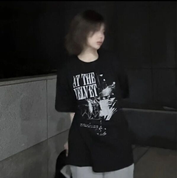 Tシャツ 古着 韓国 韓国ファッション ストリート y2k シズニルック 韓国通販 黒t デザインtシャツ 半袖 夏