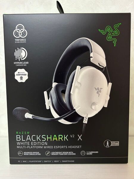 Razer BlackShark V2 X 正規品 White ゲーミングヘッドセット レイザー