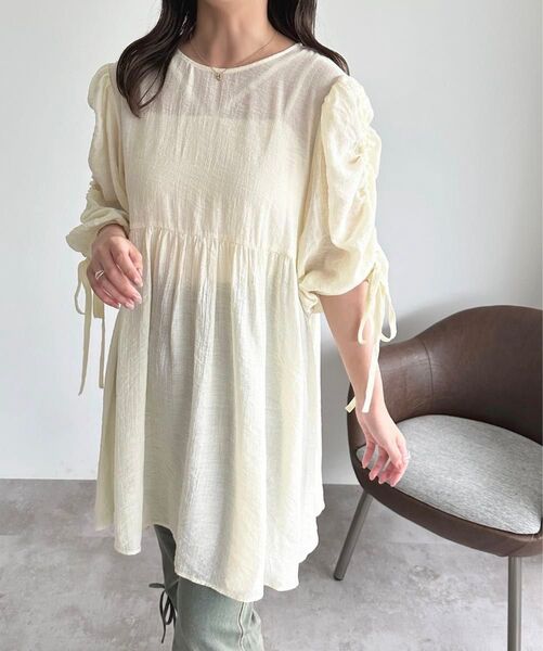 【apres jour mimi】ドロストスリーブチュニックブラウス【ZOZOTOWN限定アイテム】