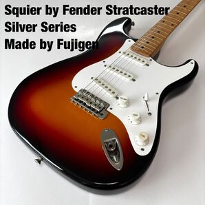 ★極美品の希少モデル★Squier by fender ストラトキャスター シルバーシリーズ Oシリアル ゴトーペグ