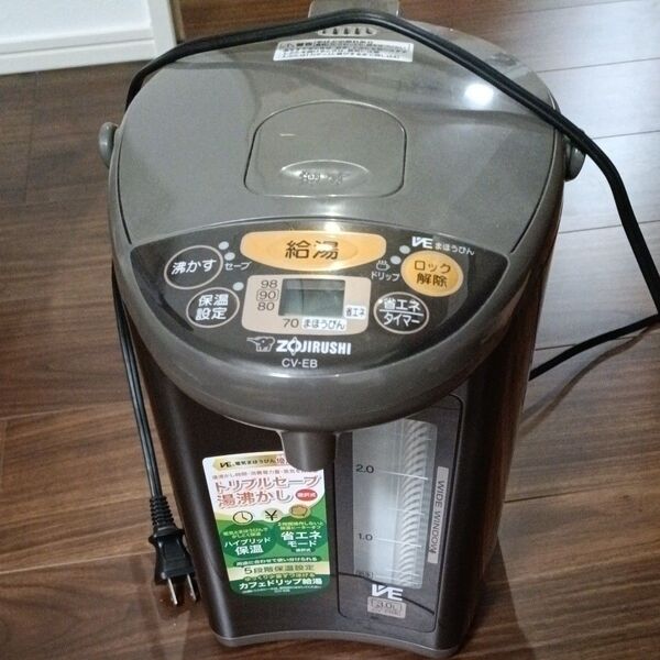 象印/ZOJIRUSHI 電気まほうびん 2019年製 電気ポット 3リットル ブラウン 保温 省エネ