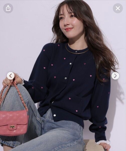 【新品タグ付き】Apuweiser-riche ハート刺繍カーデプルオーバー