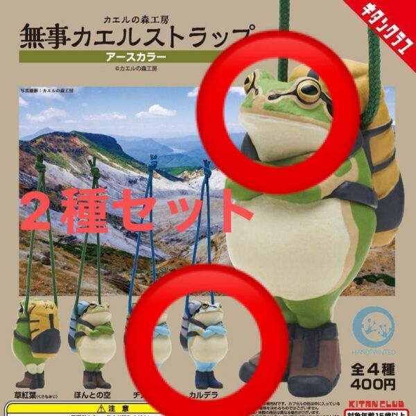 カエルの森工房 無事カエル ストラップ アースカラー 2種セット