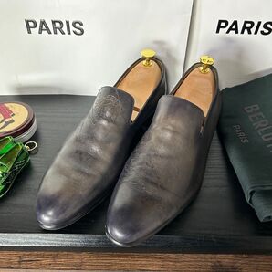 美品 Berluti カーシヴ ガレ スクリット ローファー 7.5