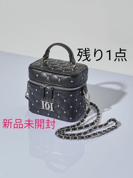 Darich キルティングビジュースクエアミニバッグ BLK