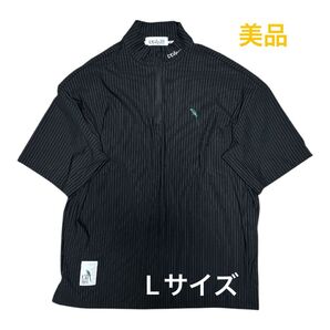 【美品】beats per minute 半袖ハーフジップ ゴルフウェア 黒 シャツ 半袖ポロシャツ Lサイズ ストラップ