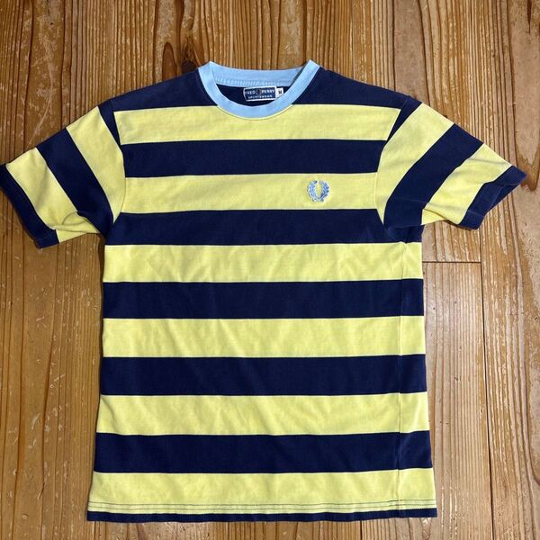 FRED PERRY ボーダーTシャツ Mサイズ イエロー×ネイビー