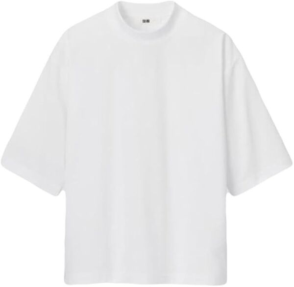 未使用 白 3XL UNIQLO エアリズムコットンオーバサイズTシャツ(5分袖)