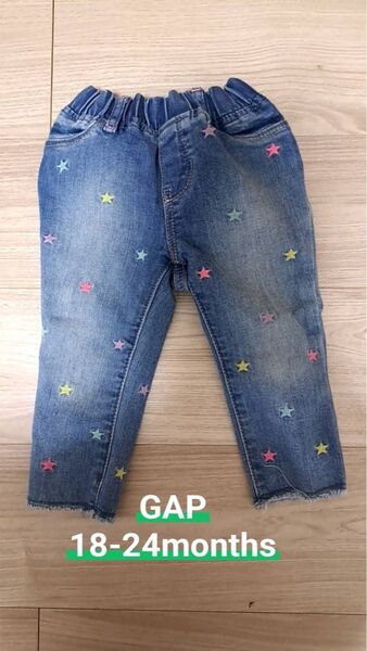 GAP スター刺繍入りデニムパンツ 18-24month