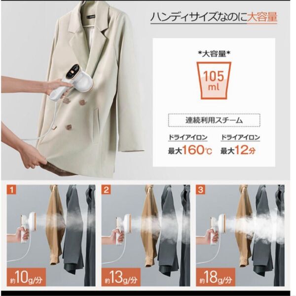 アイロン スチーム ハンディ 衣類スチーマー パワー アイロンスチーマー