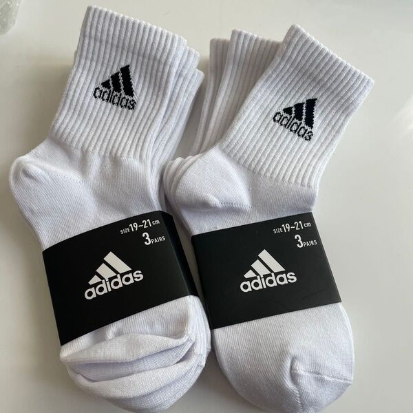 新品 靴下 adidas アディダス サイズ 19-21㎝ 3足組×2セット kids