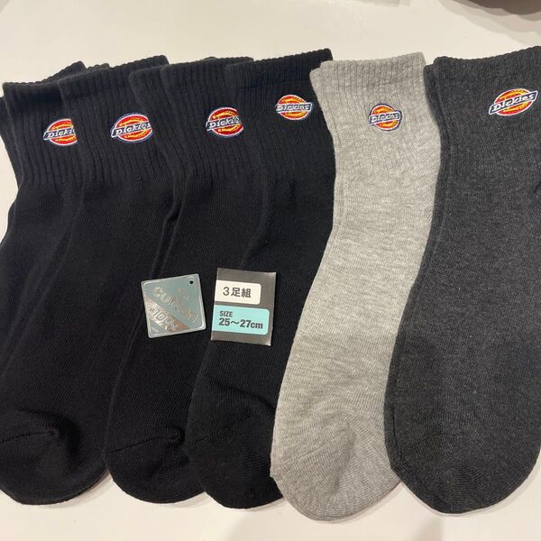 新品 靴下 Dickies ソックス MENS サイズ 25-27㎝ 綿100 ディッキーズ 6足セット