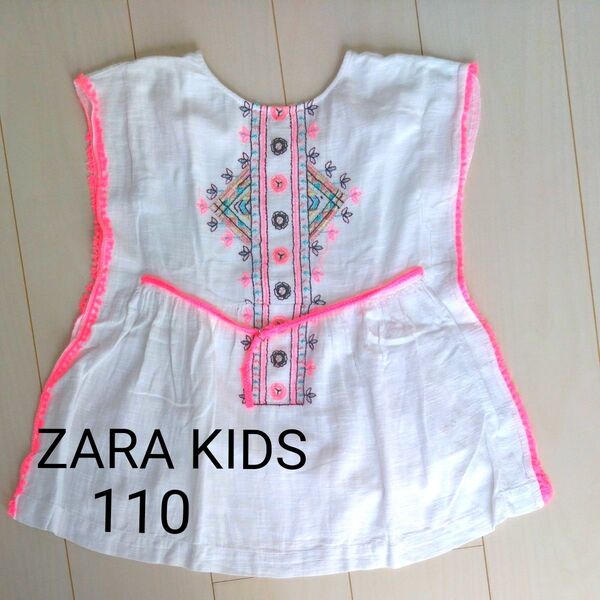 ZARA KIDS ワンピース チュニック トップス ノースリーブ 刺繍