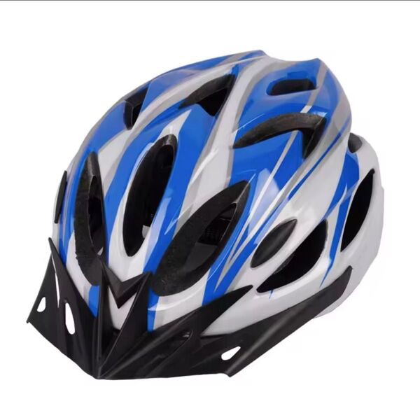 【新品】 自転車用ヘルメット サイクリング ヘルメット 軽い 白青 大人用 流線型
