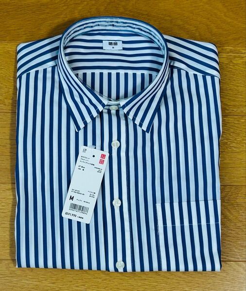 ◆ユニクロ プルオーバー ストライプシャツ (長袖) Mサイズ タグ付き 新品未使用品◆