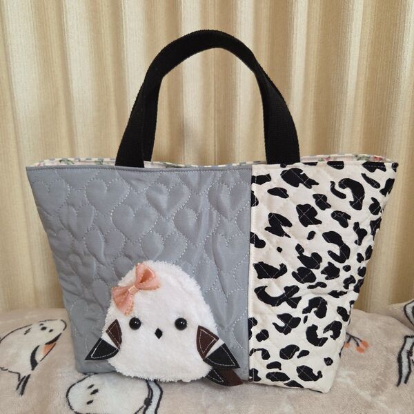 ●もふもふすぎるシマエナガ●トートバッグ ハンドメイド キルト