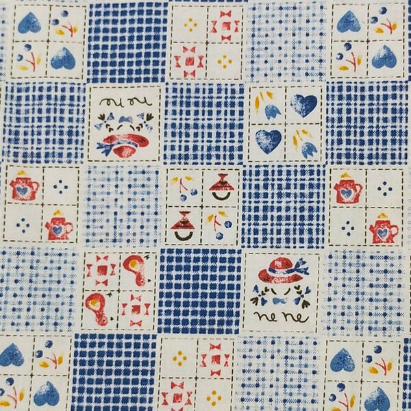 【110cm幅50cm】USAコットン チェック 格子柄 水色 青 カットクロス ハギレ シーチング生地