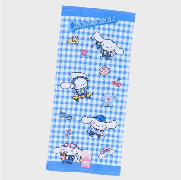 サンリオフェイスタオル『ポップポップ』シナモロール綿100新品タグ付34×75㎝