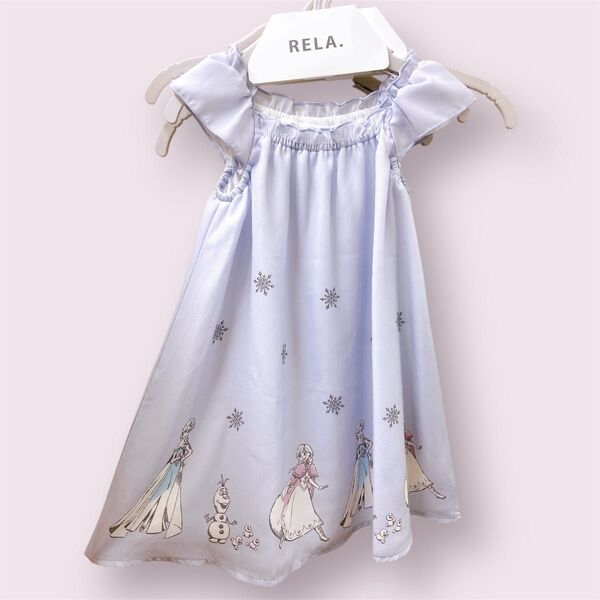 【新品】サイズ90 Disney ディズニー アナと雪の女王 アナ エルサ オラフワンピース 女児服 ガールズ