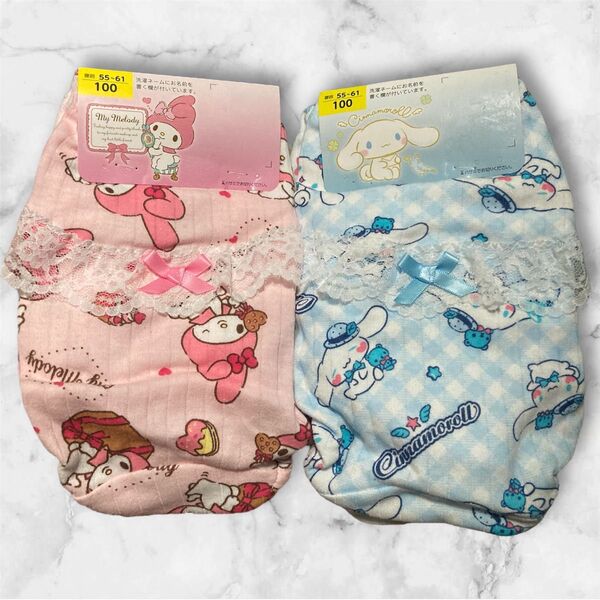 【新品】サイズ100 Sanrio サンリオ マイメロディ シナモロール 女児ショーツ 2点セット