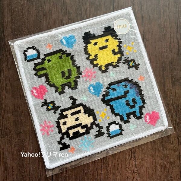 フェイラー たまごっち コラボ タオルハンカチ シルバーグレー×ホワイト 新品未使用 タマゴッチ tamagotchi