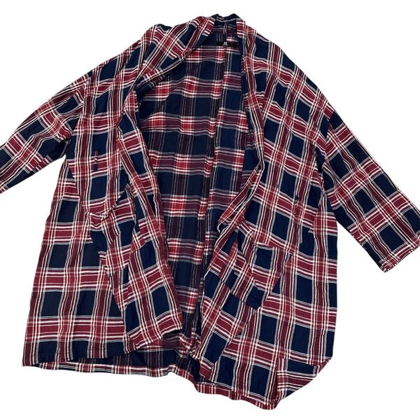 CAMBIO ガウン カーディガン チェック レッド ロングシャツ
